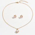 European and american cross-border niche ins style faux pearl necklace and earring set - sweet, minimalist, and luxe design with floral accents