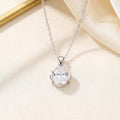 popular elegant zirconium round necklace for women, accessible luxury niche versatile titanium steel clavicle chain earrings jewelry set