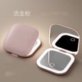 Led hd portable smart lighted makeup mirror - ladies' handheld vanity mirror - travel folding compact mirror