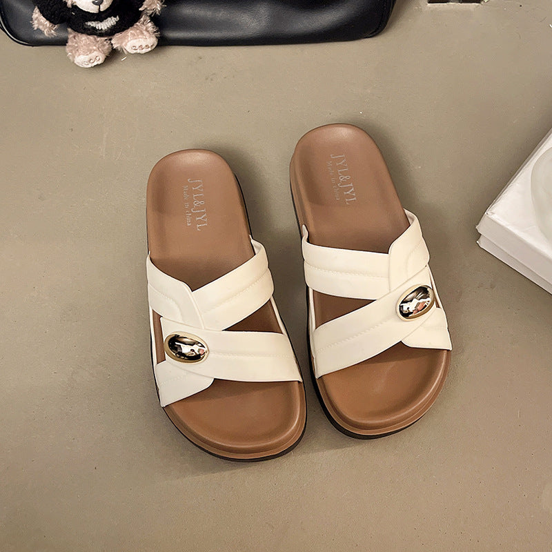 Women's summer slippers - new 2026 casual sandals, chunky platform, chanel-inspired thong sandals, roman sandals, flat sandals