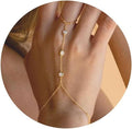 European and american cross-border millet beads rice beads bracelet zircon pearl ring chain finger chain jewelry bracelet