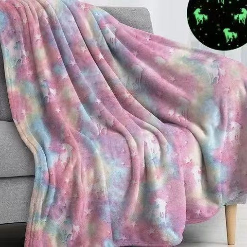 new product: glow-in-the-dark flannel blanket - kids' flannel blanket, light-up throw blanket, office nap blanket, air conditioning blanket