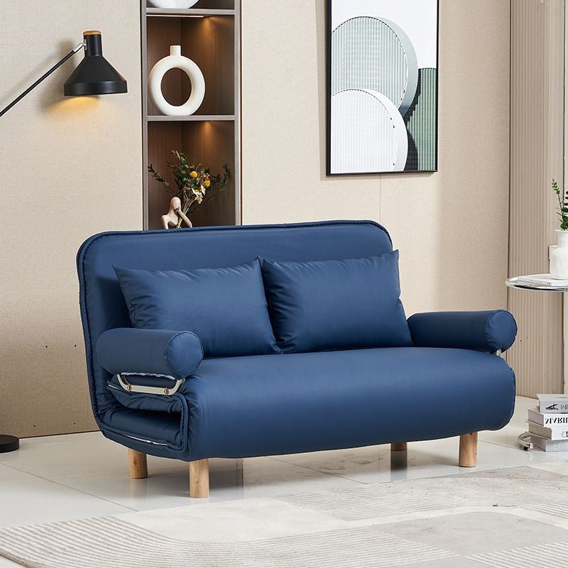 Foldable and detachable washable small apartment living room minimalist modern double/single multifunctional cat paw leather sofa bed - free shipping