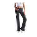cross-border  women's solid color fashion drawstring elastic waist wide leg pants - activewear & casual trousers