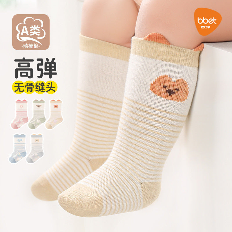 Babylon class a baby socks knee socks baby socks cute cartoon newborn large elastic non-leg socks