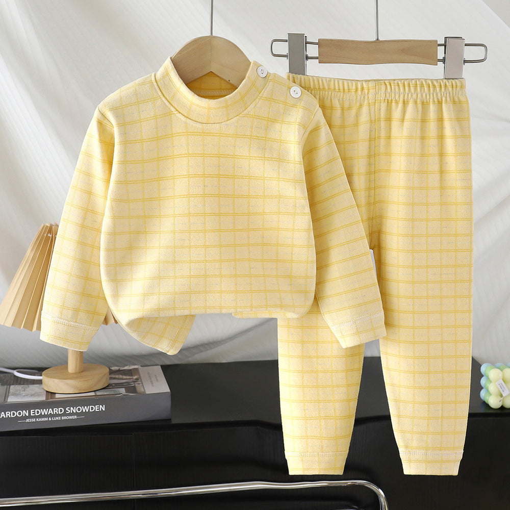 Kids home wear suitfall and winter boys autumn clothes and long pants children's german velvet pajamas girl bottomheattechintimates