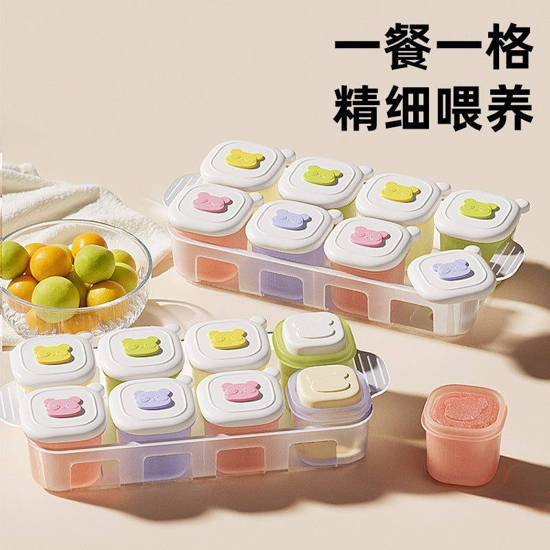 Complementary food frozen grid, baby complementary food box, separate storage, separate packaging, meat puree soup, baby silicone complementary food mold