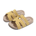 Women's new fashionable polka dot flat sandals with ankle strap – perfect for beach, pool, or skirted outfits