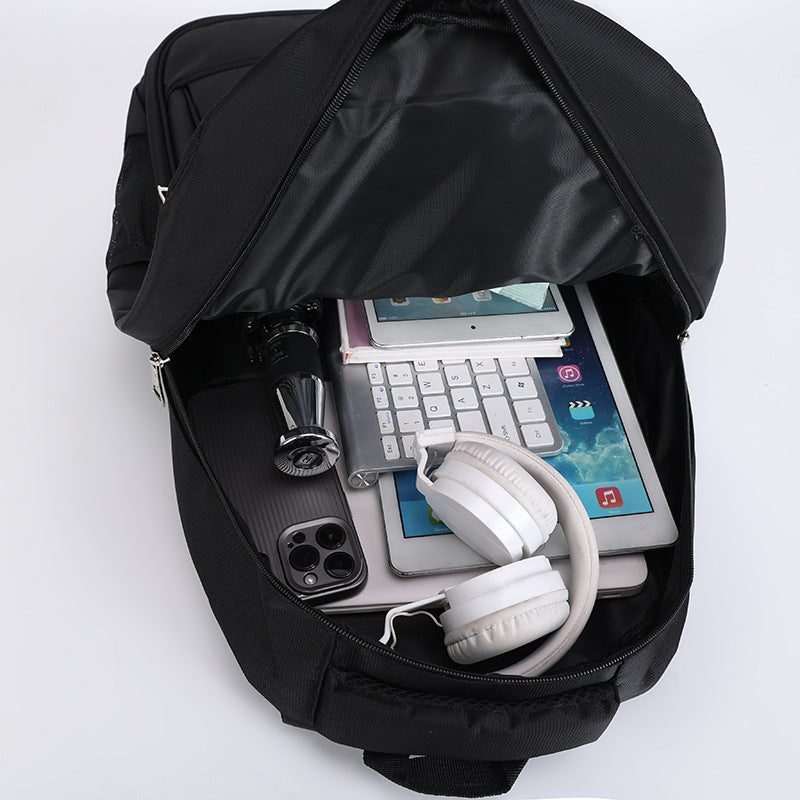 New business backpack simple outdoor leisure versatile men's large-capacity middle school student schoolbag computer travel bag