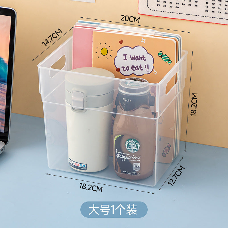 Desktop Drawer Marker Stationery Storage Box Plastic Transparent Pen Holder Sundries A4 Book File Storage Box Wholesale