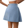 European and american cross-border e-commerce  independent site  summer new arrival washed denim button-up short umbrella skirt for women