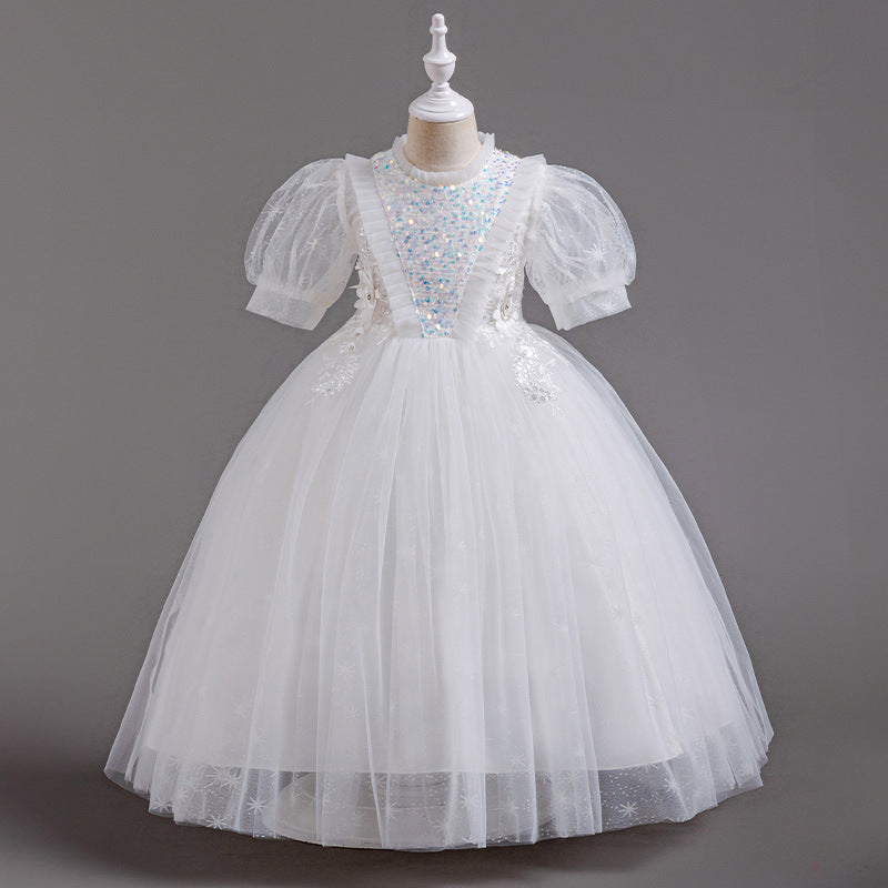 Yimingzhi girls' princess dress - mesh tulle tutu gown for birthday, first birthday, and special occasions - cross-border e-commerce