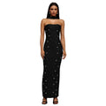 C7625 cross-border   fashion women's elegant rhinestone bodycon bandeau dress