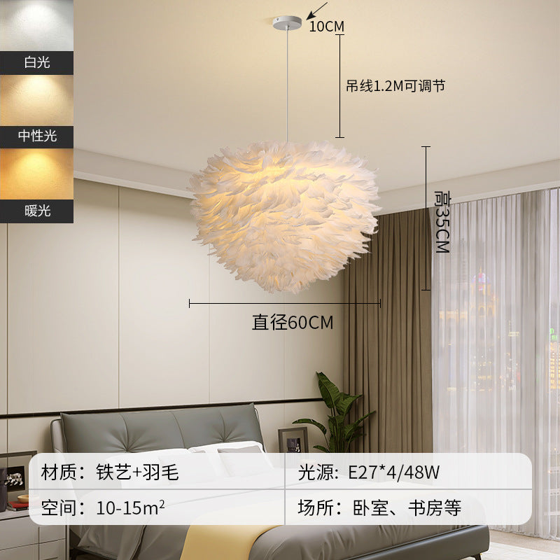 Xiaohongshu chandelier Nordic simple restaurant lighting living room warm and creative Internet celebrity pumpkin lamp master bedroom lighting