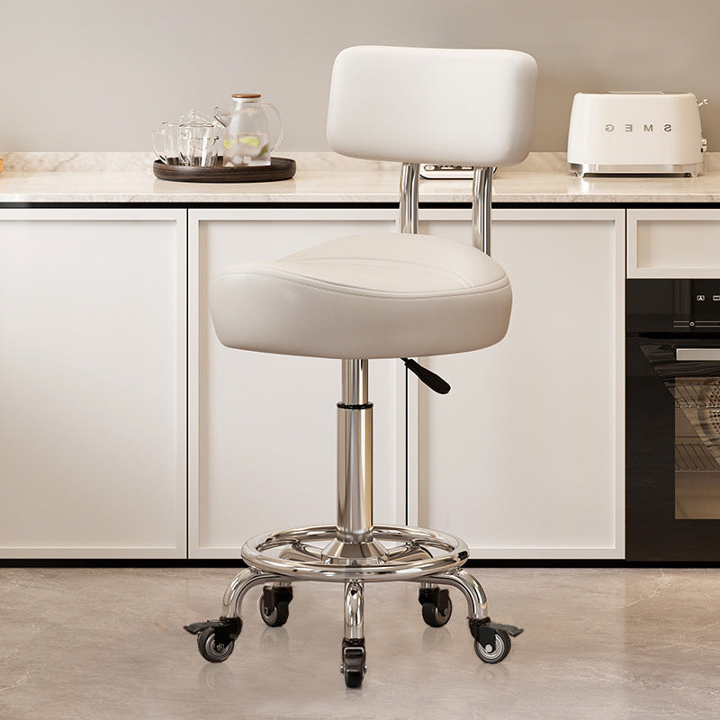Saddle Chair Kitchen Cooking Chair Front Desk Cashier High Stool Universal Wheel Lifting Chair Beauty Barber Stool
