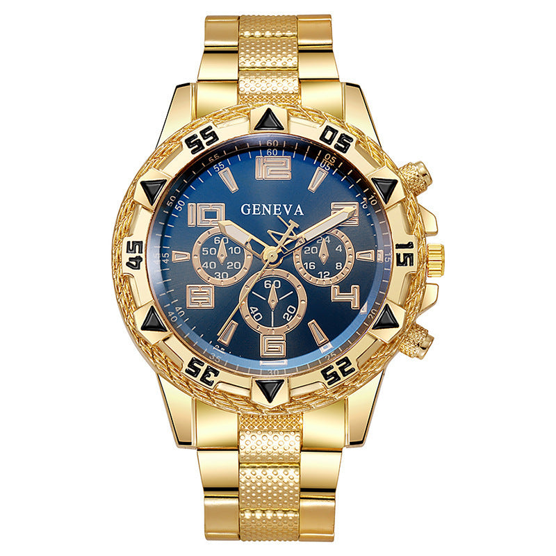 2023 aliexpress watch: men's casual stainless steel watch with faux three-eyed design, alloy fashion watch - silver