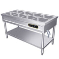 Commercial food warmer table, stainless steel warming cart, breakfast shop equipment, canteen serving counter