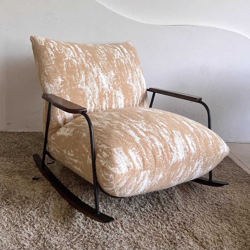 Ink painting retro rocking chair for home single bedroom living room balcony lazy sofa casual lounge chair casualaccessible luxury style