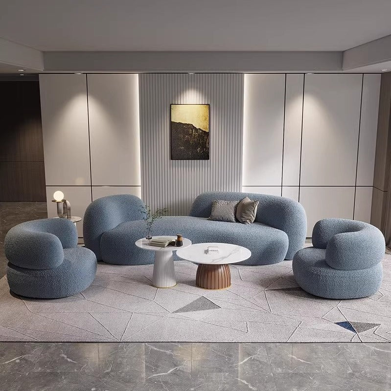 Accessible luxury cashmere fabric curved sofa coffee table modern casual living room beauty salon clothing store furniture popular