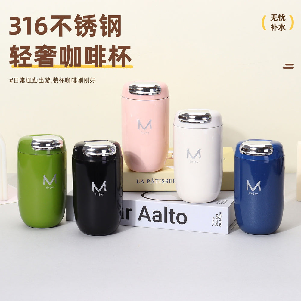 New arrival goose egg coffee cup high-looking glossy 316 stainless steel thermos cup insfashionretro thermos cup personalized