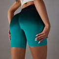 Clearance gradient seamless high-waisted tummy control shorts breathable running workout fitness shorts peach lift yoga pants