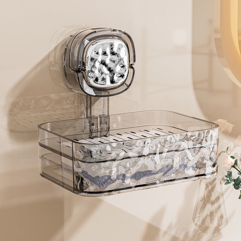 Suction cup soap dish wall-mounted for home punch-free soap dish bathroom wall drain storage rack soap rack