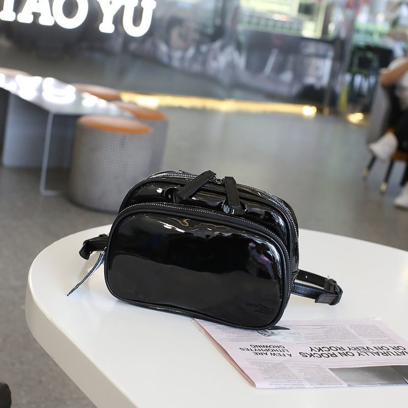 2025 new light glue black backpack large capacity casual simple versatile backpack women's solid color college style school bag