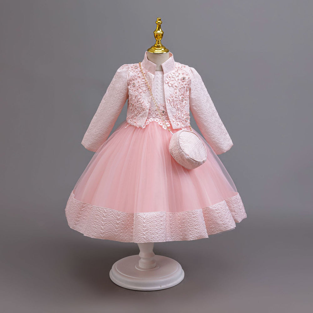 New foreign trade set: three-piece children's formal dress, lace princess dress, piano performance dress for girls, kids dress
