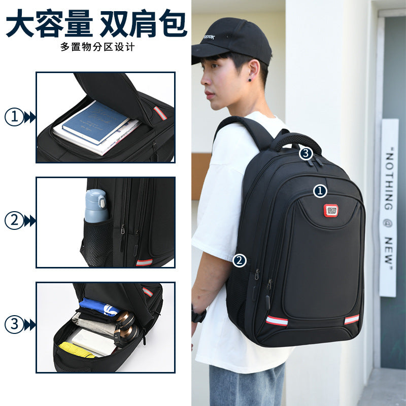 Printed logo backpack men's and women's luggage bag large capacity business trip backpack school bag business computer bag arc