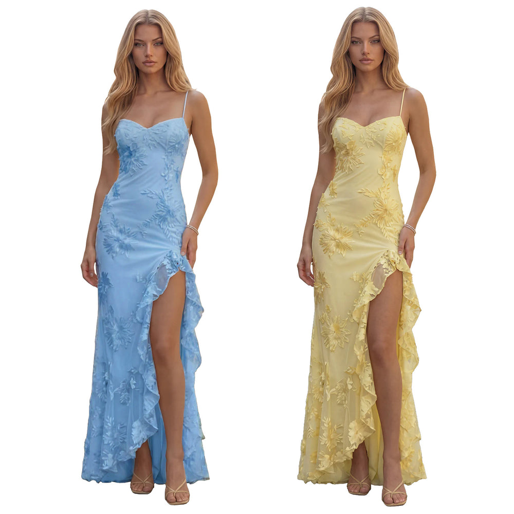 C7699 cross-border   fashion women's sexy floral bodycon party dress