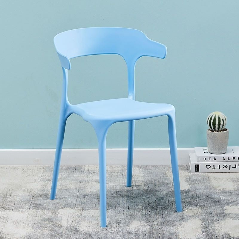 Plastic horn chair scandinaviancasual dining table backrest stool backrest chair for home dining chair adult thickened modern chair