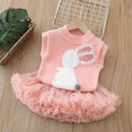 autumnew arrival cartoon baby girl suit skirt princess tutu skirt girlsweatervestsuit