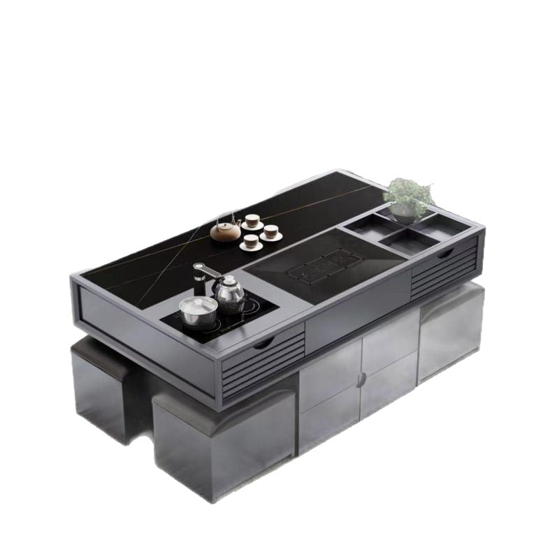 Multifunctional living room marble coffee table tea table all-in-one modern casualaccessible luxury balcony coffee table office kung fu tea table