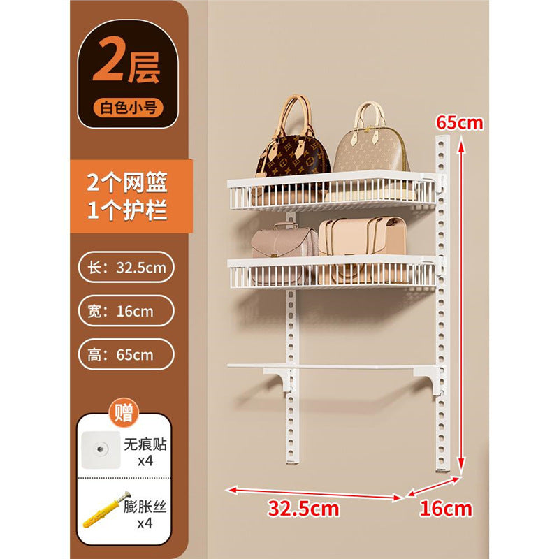 No-drill door back organizer, narrow gap wall-mounted multi-tier shelf, bathroom wall storage rack, toilet cabinet side organizer