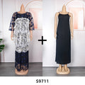 new european and american cross-border e-commerce  butterfly floral dress african  lace patchwork robe