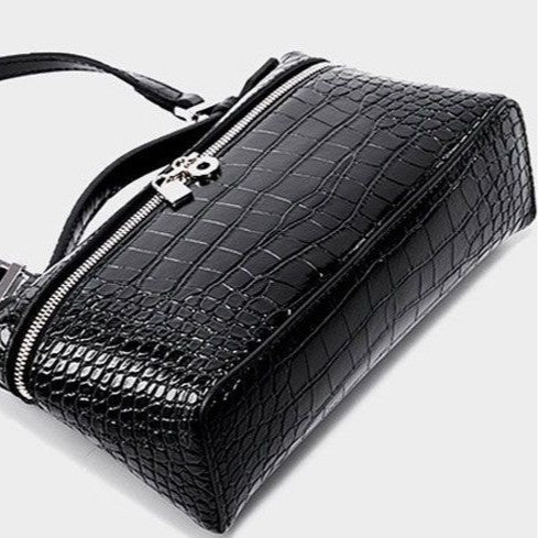 Lp19 genuine leather lunch box bag new arrival gigi same style kelly bag pebbled cowhide satchel bag simple shoulder bag for women