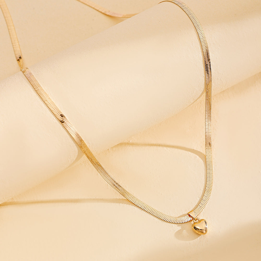 Fashion cross-border e-commerce fully managed new jewelry fashion alloy heart waist chain personalized heart pendant snake bone chain