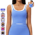 new arrival two-piece separates vestcontrast colornudefashioncasualtopsrunning sports intimates3129