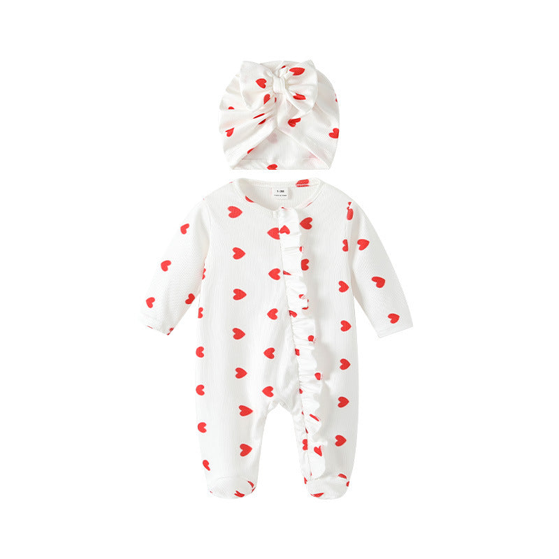 Newborn baby clothes autumn collection: adorable baby girl rompers, newborn footed bodysuits, spring & autumn outing onesies