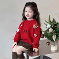christmas kids' sweater - fleece-lined, extra thick, chinese new year style. versatile knitted base layer for boys and girls