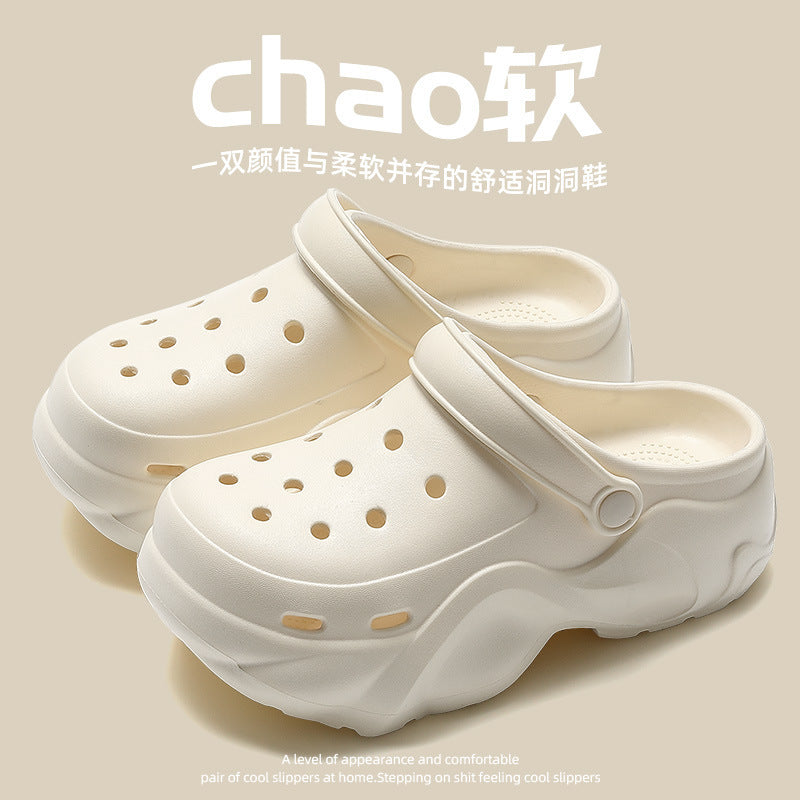 Women's clogs summer outdoor wear 2026 new eva beach seaside non-slip anti-odor thick sole height increasing sandals