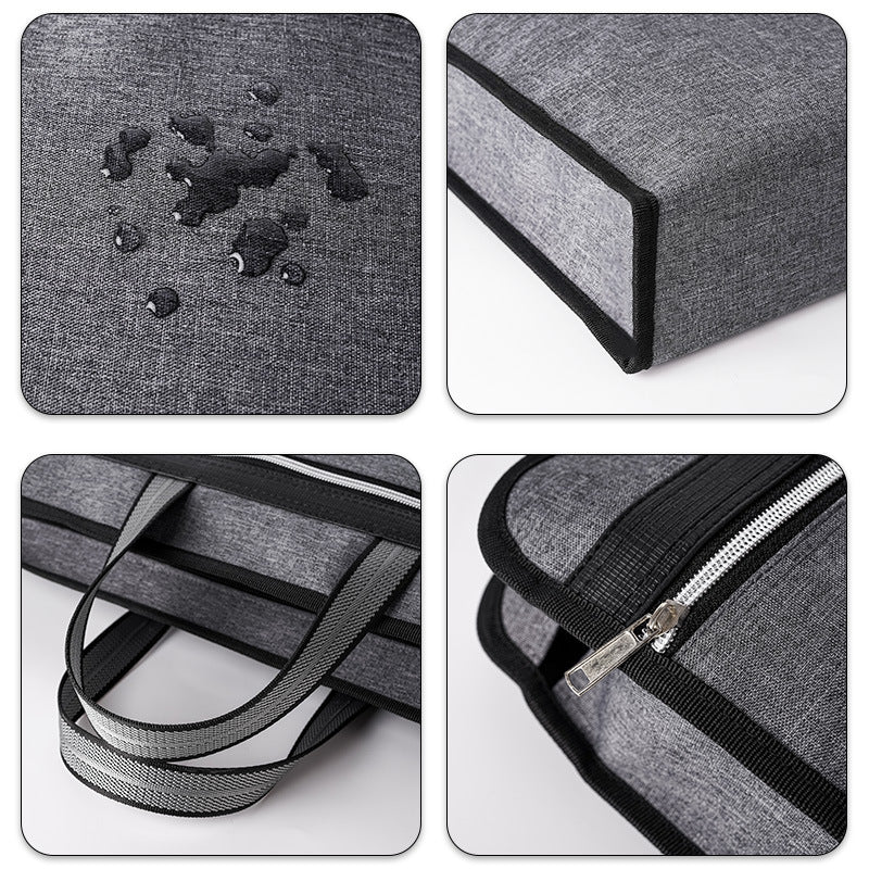 Oxford cloth a4 zipper file folder - men's office document bag, waterproof, large capacity briefcase with custom printing