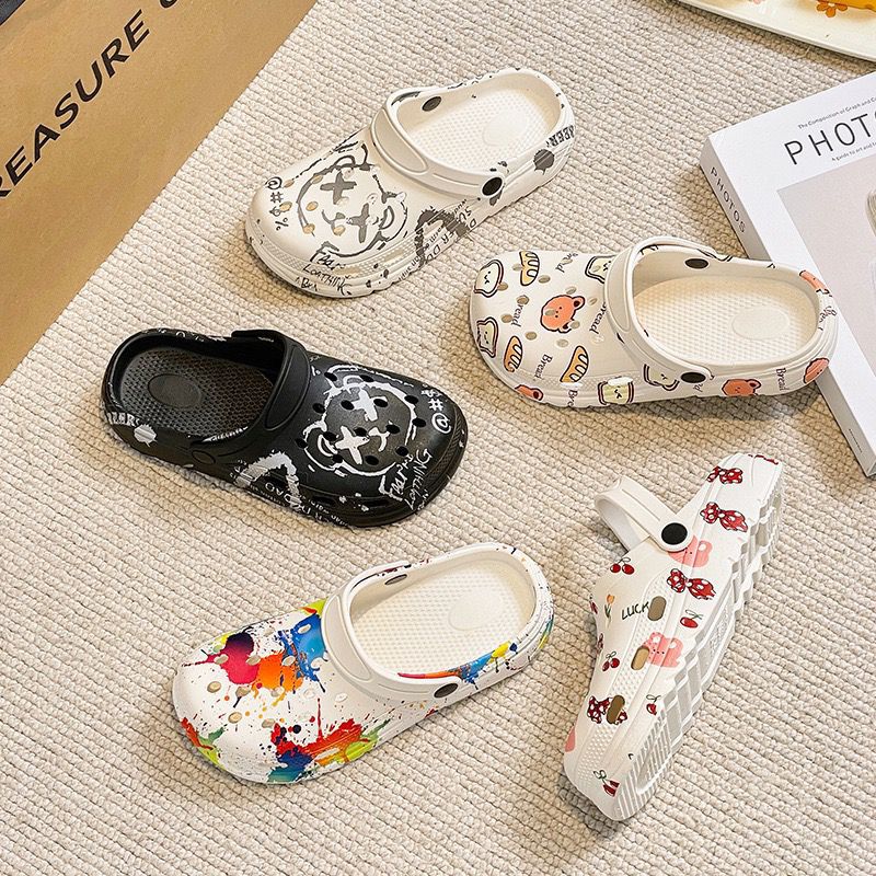 2025new arrival high heels summer clogs for women outwearthick solecute student popular home fashion toe cap sandals