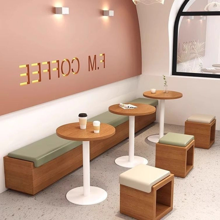 Bench can be used as a wall-mounted booth casual table and chair double sofa restaurant cafe dessert milk tea shop sofa table and chair