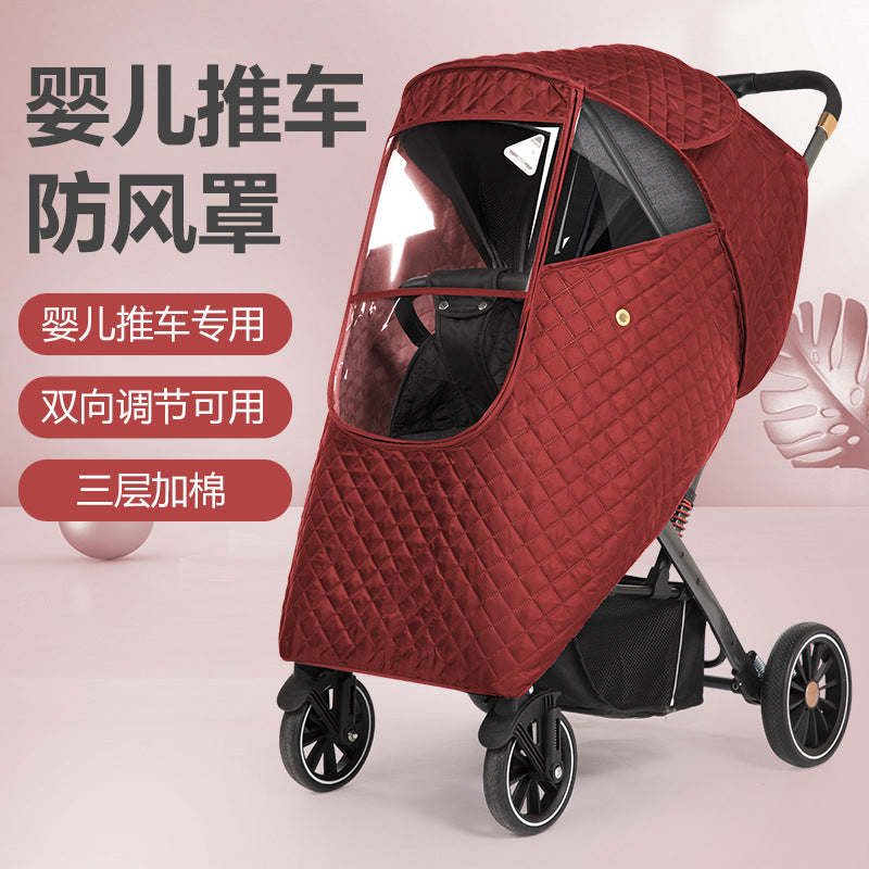 Thickenedheattech windshield stroller rain cover baby stroller umbrella stroller rain cover kids car neutral windshield