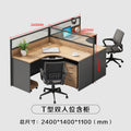 Natural wood color [t-shape with cabinet] loveseat (delivery included)
