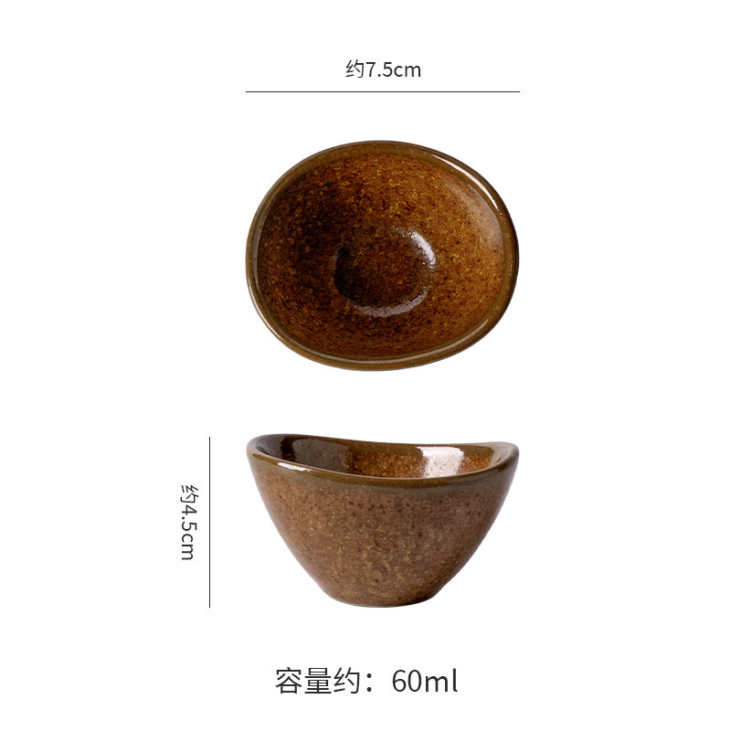 Japanese retro ceramic small dish restaurant for homestylish dipping sauce soy sauce dish hot pot snack seasoning dish vinegar dish