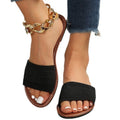 women's plus size flat sandals - new summer collection: solid color, round toe, slide-on, casual beach sandals for women