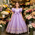 European and american style girls' dress - purple fairy dress, mesh tulle skirt, birthday princess dress - in stock, children's skirt, cross-border e-commerce
