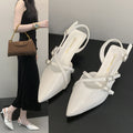 2025 new french-style patent leather pointed-toe pumps with buckle strap, soft sole, stiletto heel